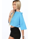 Marineblaue Bluse zum Binden um den Hals MP16365 – Online-Shop – Boutique